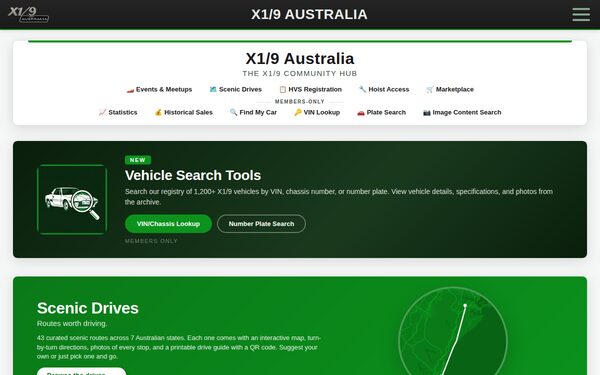 Screenshot of x19.com.au, X1/9 Australia